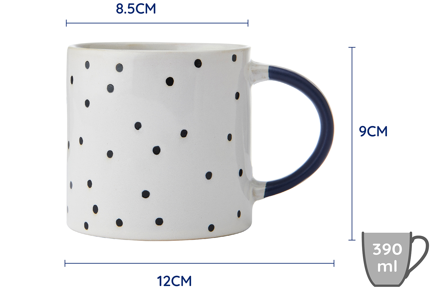 Hrnek Mikasa černé puntíky 390 ml setajl